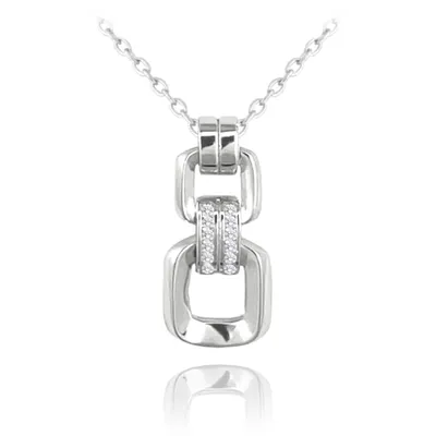 Obrázok produktu pre Elegantný strieborný náhrdelník s bielymi zirkónmi, Minet JMAS0206SN45