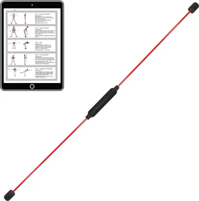 Produktbild von Best Sporting Schwingstab Fitness rot I Swingstick für Ganzkörpertraining I Gymnastikstab mit Anleitung für 16 Übungen I Fitnessgeräte für zuhause I Elastic Fitness Bar