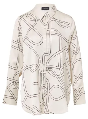 Produktbild von s.Oliver gemusterte Longbluse aus fließendem Satin mit klassischem Hemdkragen