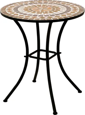 Produktbild von Quadratischer Bistrotisch 60x60x70 cm mit Stahlgestell und Terracotta-Mosaik