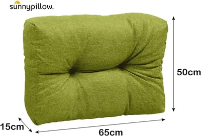 Produktbild von sunnypillow Palettenkissen für Gartenmöbel - Rückenkissen 65 x 50 cm - Rückenpolster für Bett und Sofa - Palettenpolster für Palettenmöbel - Gesteppte Gartenkissen - Rückenlehne, Seitenkissen Grün