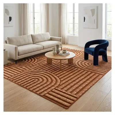 Produktbild von Moderner geometrischer Teppich – HD-Digitaldruck, rutschfest, waschbar, 7 mm, für Wohn- und Schlafzimmer 100 x 200 cm