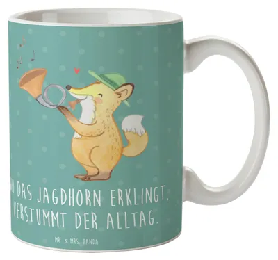 Produktbild von Mr. & Mrs. Panda Teebecher Jagdhorn Melodie - Meeresbrise - Geschenk, milchkaffeetasse, Musiker, Kaffeebecher, Instrument, Musik, Lernen, Dekoration, Jagdsignal, Becher