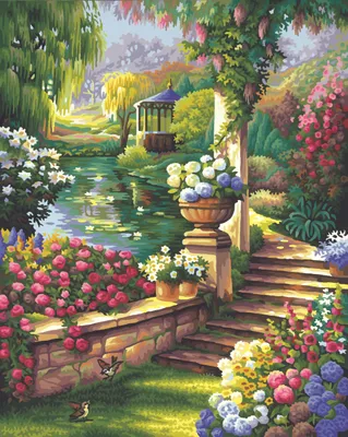 Immagine prodotto di Noris Spiele Pittura per numeri - Giardino paradisiaco; 609130379