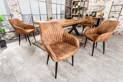 Produktbild von TURIN brauner Samt Retro-Loft-Sessel