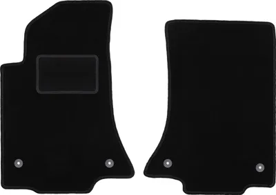 Produktbild von Velours-Fußmatten Vorne passend für Opel Omega B (Limousine, Kombi, Bj. 1994-2003) –  schwarz, passgenau, mit Befestigungen set 2 Stk. - STANDARD