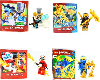Produktbild von Lego® Ninjago Legacy Minifiguren - Set aus 4 Figuren - Cole 3 + Zane 2 + Jay 6 + Kai 5