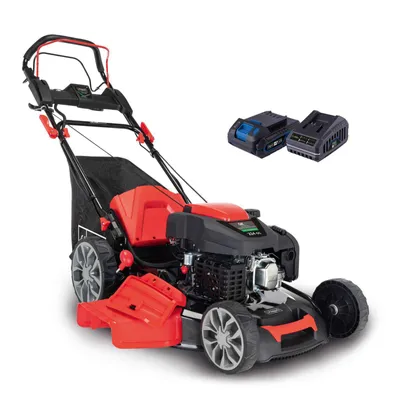Produktbild von Scheppach Benzin-Rasenmäher MS225-56E - E-Start | Radantrieb | 6PS | 56cm Schnittbreite | 65 Liter Fangkorb | inkl. 2Ah Akku + 2,4A Ladegerät