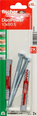 Produktbild von fischer Allzweckdübel DuoPower 10 x 80 S, 2 Stück