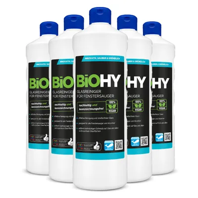 Produktbild von BiOHY Glasreiniger für Fenstersauger 6x1L Fensterputzmittel Glasreiniger Fensterreiniger