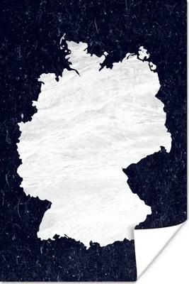 Produktbild von MuchoWow® Poster Karte - Deutschland - Weiß 20x30 cm - Papierdruck