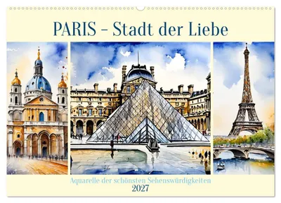 Produktbild von Paris - Stadt der Liebe (Wandkalender 2027 DIN A2 quer), CALVENDO Monatskalender