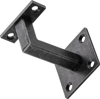 Image de Support de main courante fixation en quatre points, distance du mur 78 mm, acier passivé noir