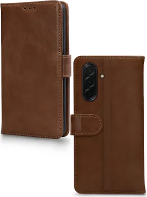 Produktbild von Mobilize Wallet Handyhülle für Samsung Galaxy A57 Hülle Echtes Leder Klapphülle Geldbörse - Braun