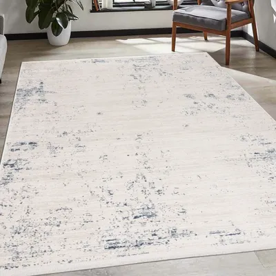 Immagine prodotto di Tappeto lucido per soggiorno nei toni del blu e del bianco - Dimensioni: 240 x 340 cm