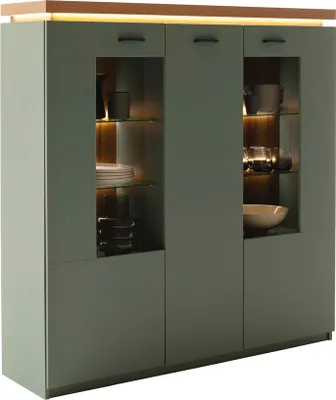 Produktbild von Highboard Moniz | Salbei grün / Eiche Evoke | ohne Beleuchtung
