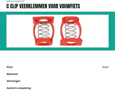 Productafbeelding van Compacte fietshouders - Lichtgewicht - 18,5 x 21 mm - Veerhouders - Fietsaccessoires