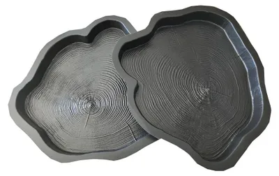 Immagine prodotto di Stampo in cemento a forma di tronco d'albero - 47 x 42 x 4 cm - Set di 2 pezzi - Stampo riutilizzabile per giardino