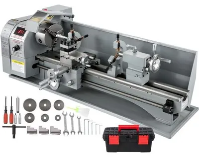 Produktbild von Metall Mini-Drehmaschine 220 x 750 mm - 750W Metall-Drehmaschine - Präzise Mini-Stahl-Drechselbank - Einfache Metallbearbeitung