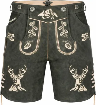 Produktbild von PAULGOS Herren Trachten Lederhose Kurz - HK4 - Echtes Leder - in 3 Farben erhältlich - Größe 44 - 60