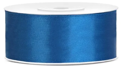 Image de Ruban cadeau satin bleu 25m 25mm de large