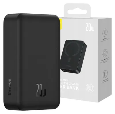 Obrázek produktu pro Baseus Magnetic Mini, 20000 mAh, Power Delivery, Bezdrátové nabíjení, 20 W, Černá