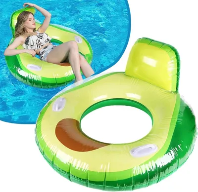 Obrázok produktu pre Nafukovací Kruh 95 cm, Avokádový dizajn, pre Deti a Dospelých, PVC, Vodná zábava