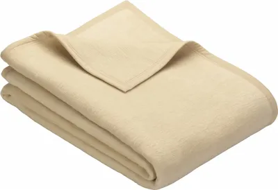 Produktbild von Ibena Tagesdecke Porto 220x240 cm - Baumwollmischdecke creme einfarbig, Wolldecke, Sofadecke kuschelweich
