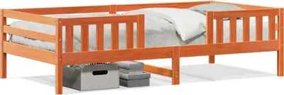 Image de vidaXL Lit en bois massif sans matelas pin brun cireux 100x200