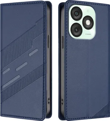 Image de Etui pour itel A50, étui portefeuille en cuirPolyuréthaneavec fente pour cartes et fonction stand Blau