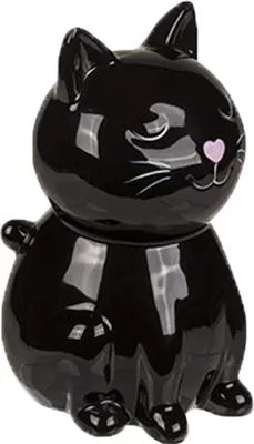 Produktbild von Spardose Katzen Figur Keramik schwarz mit Schloß Kätzchen Geschenk Sparschwein
