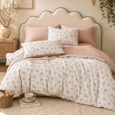 Imagen del producto de Juego de ropa de cama de 135x200 cm - Algodón con estampado floral
