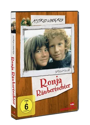 A DVD cover for the movie Ronja Räubertochter, featuring a picture of two children.