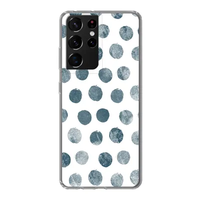 Produktbild von MuchoWow® Handyhülle Schutzhülle Hülle für Samsung Galaxy S21 Ultra Polka dots - Grau - Weiß Silikon Softcase Handy Hülle - Mobiltelefon