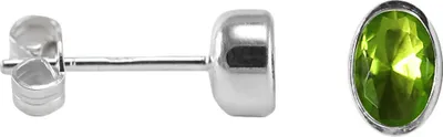 Produktbild von 925 Sterling Silber Ohrstecker mit ovalem Zirkonia Farbe - Grün