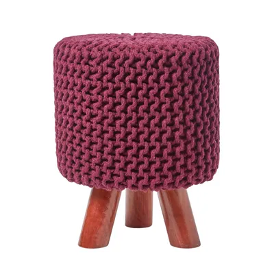 Obrázek produktu pro HOMESCAPES Pletená podnožka, výška 42 cm, švestka