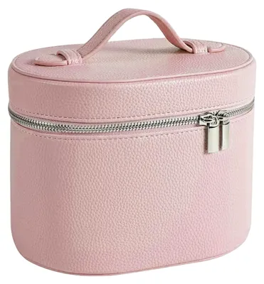 Produktbild von Kosmetiktasche aus Leder|PU-Reise-Make-up-Tasche mit abnehmbarer Trennwand und Griff, Organizer mit Reißverschluss für Frauen und Mädchen