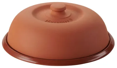 Klima-Brotzeitplatte mit Cloche, Naturton, 2,3 l, terracotta