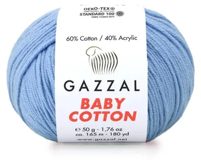Produktbild von Gazzal Baby Baumwolle 3423 Baumwollmischgarn 50 g 165 m Hellblau