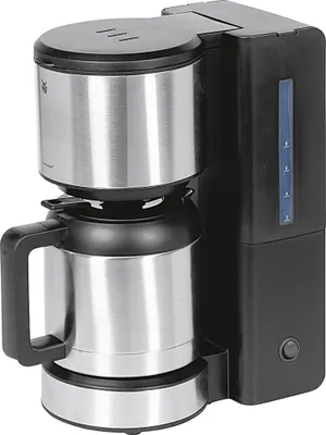 Produktbild von WMF Aroma Thermo Stelio, freistehend, Schwarz, Edelstahl, Tropfen, Gemahlener Kaffee, Kaffee, 1l