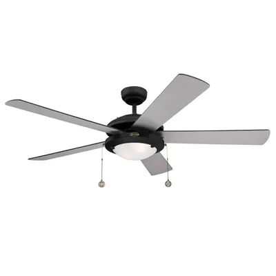 Produktbild von Deckenventilator Comet Schwarz 132 cm mit Beleuchtung und Zugketten