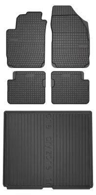 Imagen del producto de Alfombrillas de goma + bandeja de maletero para Fiat Stilo 2001-2008 (familiar) – juego de 5 piezas, , a medida – Wielganizator SolidPRO