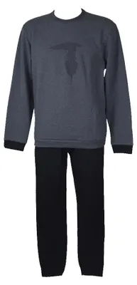 Immagine prodotto di Pigiama felpato uomo manica lunga girocollo TRU TRUSSARDI articolo NT6051, XXL, Cotone 50%,Poliestere 50%