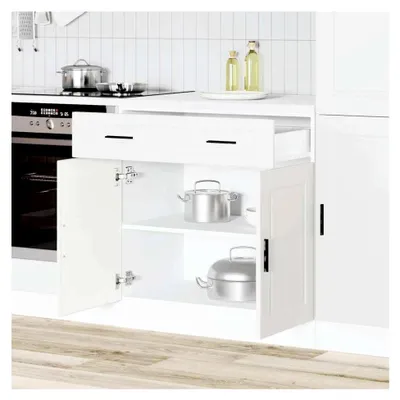 Produktbild von Tomostar Küchenunterschrank, Küchenschrank, Portweiss, Holz, 80 x 46 x 81,5 cm
