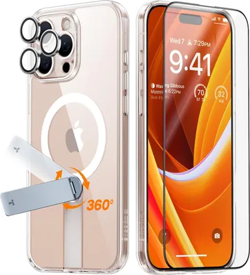 Produktbild von Torras Pstand Spin 3-in-1 Bundle für iPhone 16 Pro Clear Handyhülle