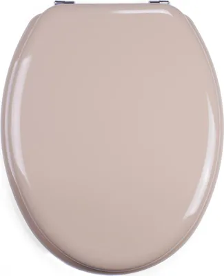 Produktbild von MSV WC Sitz Toilettendeckel MDF Holzkern „Beige“ Scharniere aus Edelstahl - hochwertige und stabile Qualität
