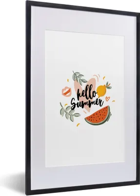 Produktbild von MuchoWow® Gerahmtes Poster Sommer - Zitrone - Blätter 40x60 cm - Poster mit Schwarzem Bilderrahmen Wandposter Rahmen Foto Bilder - Poster in Rahmen