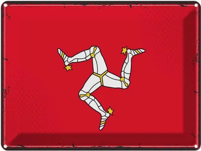 Produktbild von vianmo Blechschild 30x40 cm Isle of Wappen Man Retro Flagge Fahne