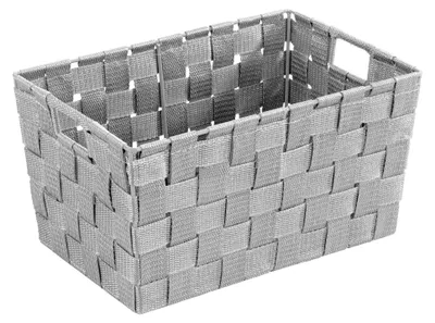 Image de WENKO Corbeille de rangement Boîte Étagère Adria S Gris Caisse Salle de bain WC Cuisine Accessoires