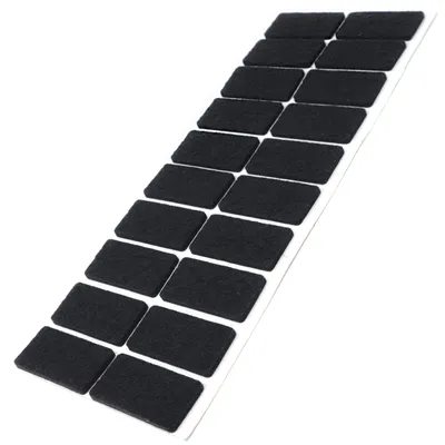 Image de Adsamm® | 20 x patins autocollants en feutre / Noir / 20x40 mm / rectangulaires / Patins de meubles en feutre de 3,5 mm d'épaisseur